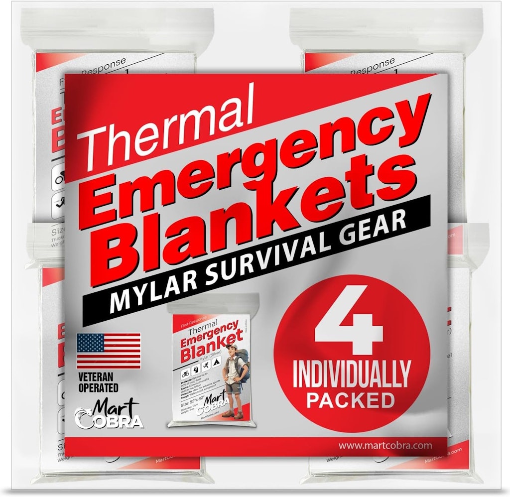 Thermal Emergency Blanket 4-Pack : $5.45