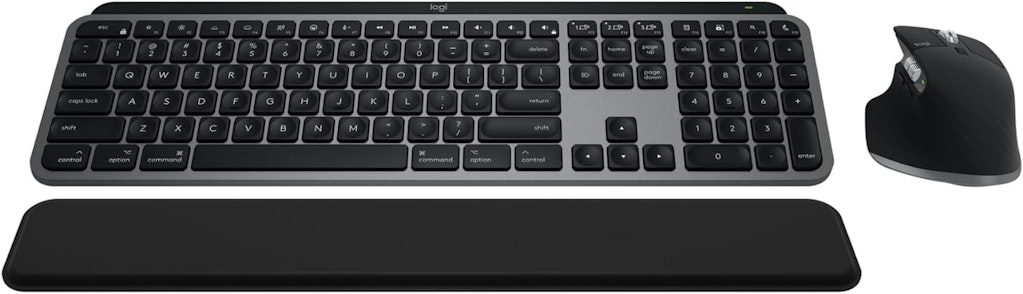 Logitech MX Keys S Wireless Keyboard, Mouse, & Wrist Rest Combo: $154.99