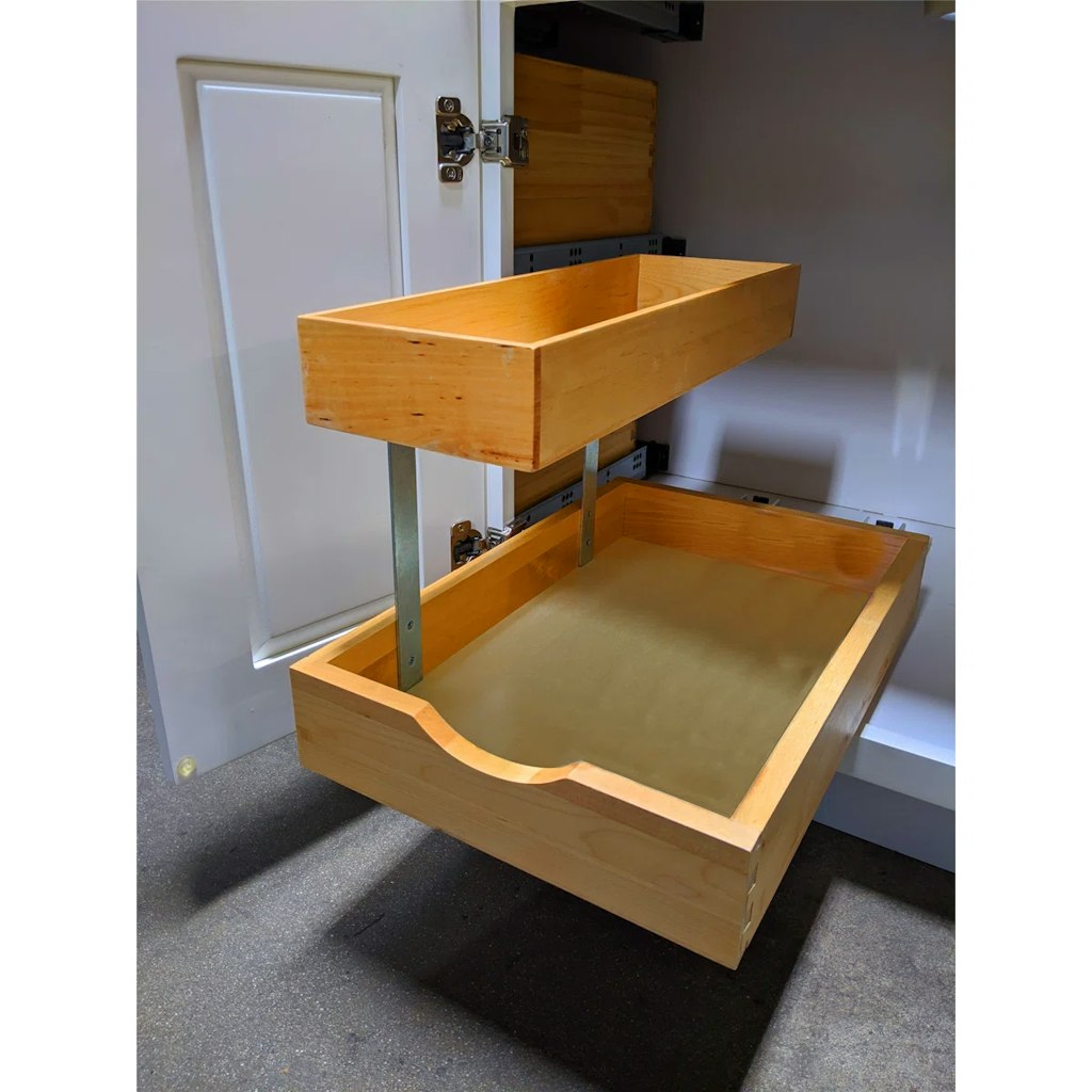 Union Rustic 2-Tier Pull Out Organizer Shelf Sliding Drawer: $65