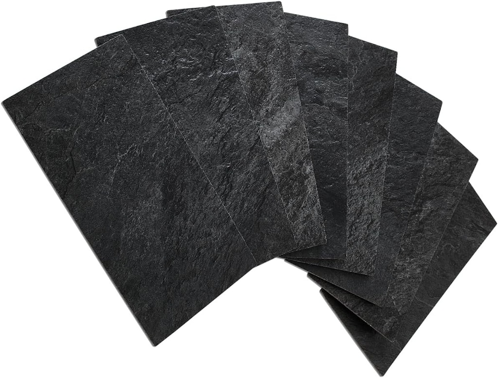 Black Slate Peel and Stick Backsplash Wall Tiles 200-Pack: $69 Black Slate Peel and Stick Backsplash Wall Tiles 200-Pack: $69