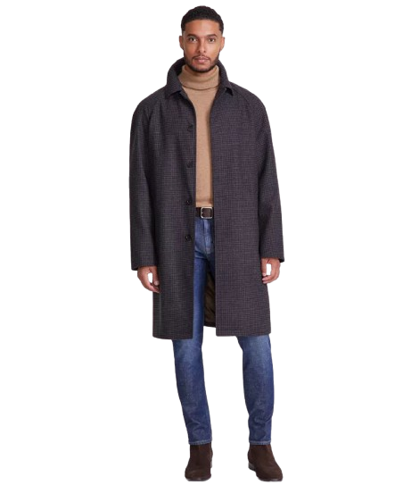 Michael Kors Men's Wool-Blend Classic-Fit Check Overcoat: $99.99