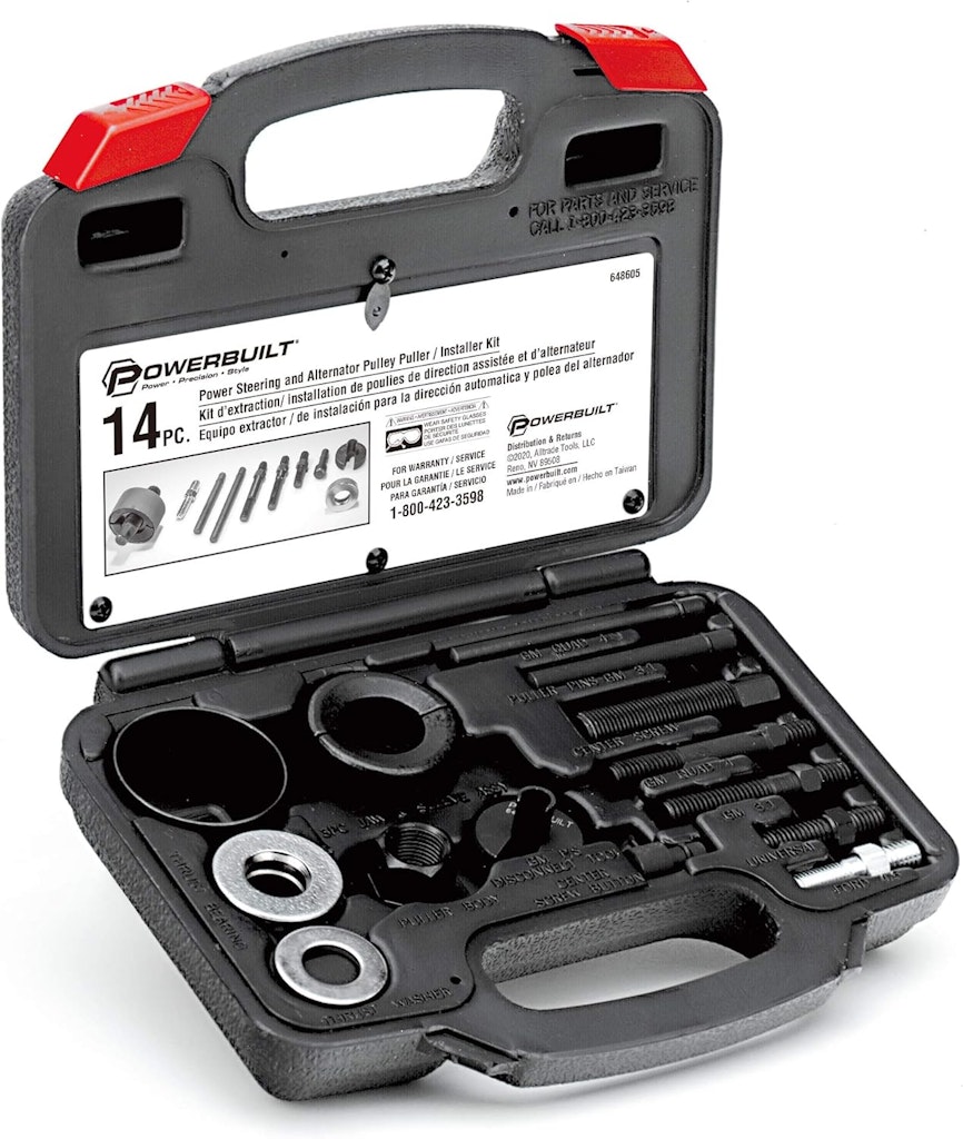 Powerbuilt Power Steering and Alternator Pulley Remove and Install Tool Set: $35