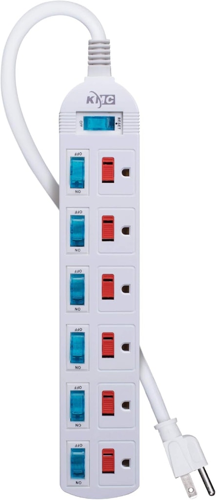 KMC 6-Outlet Power Strip with Independent Switches: $9.99