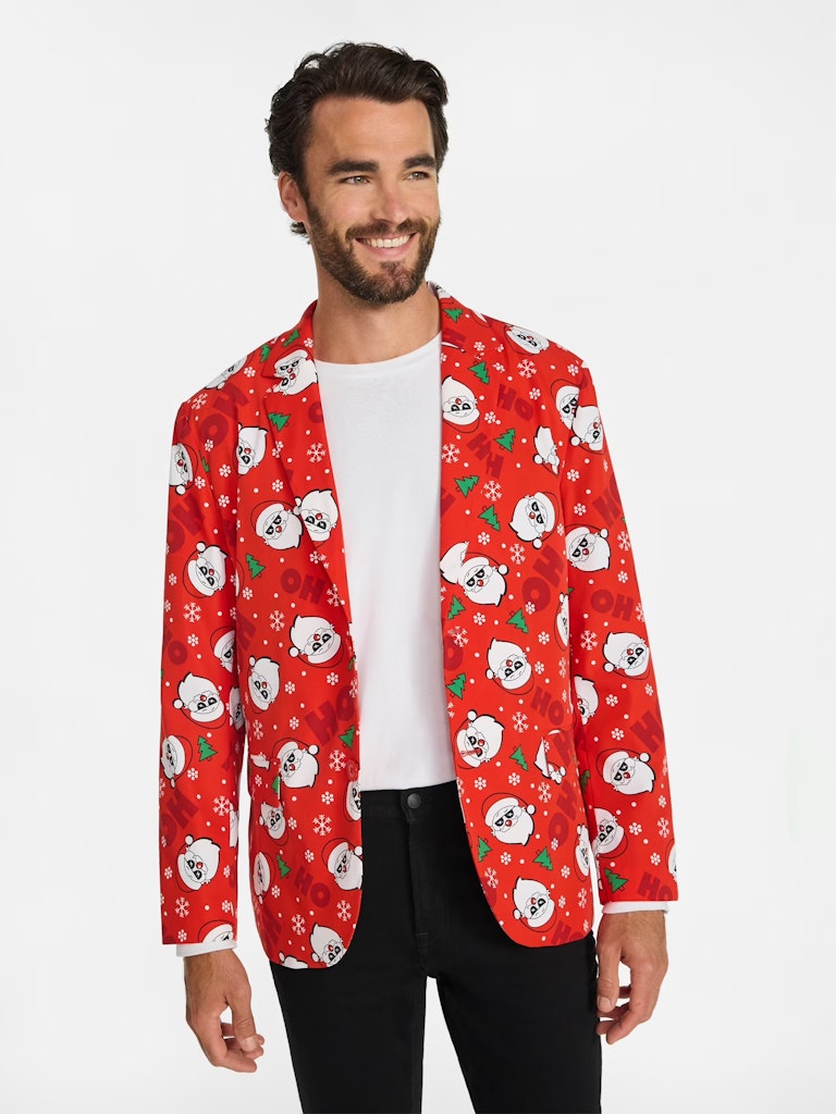 Jolly Knits Men's Christmas Print Blazer: $14