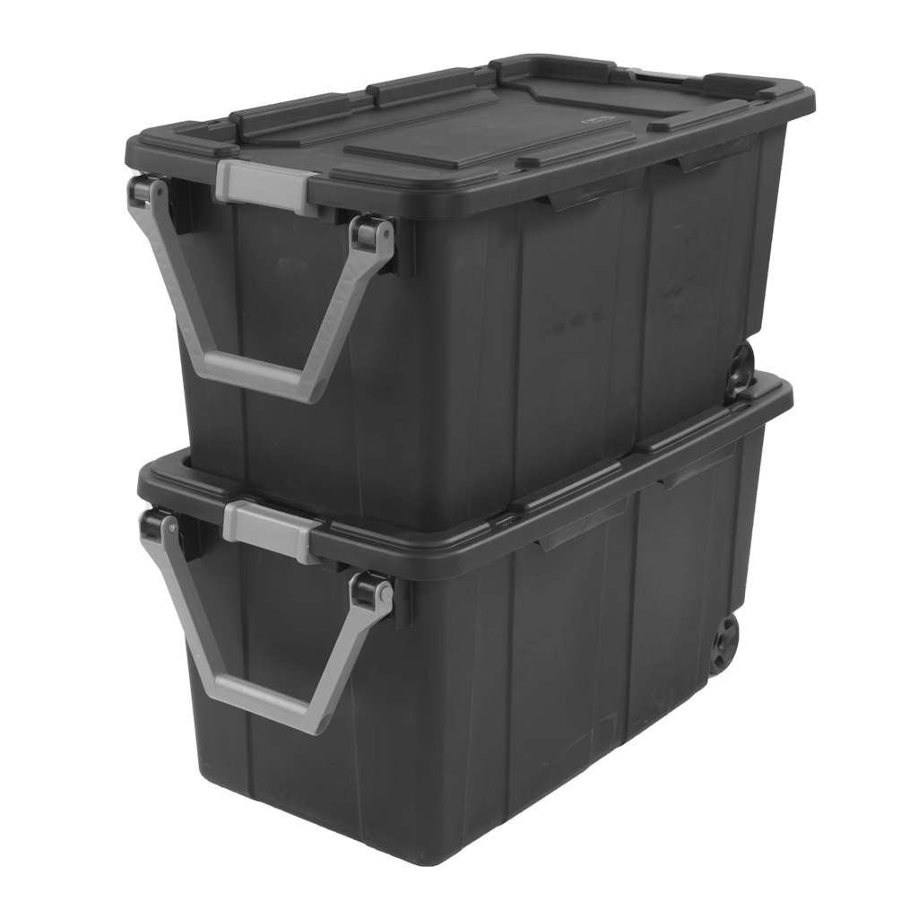  Sterilite 40-Gallon Wheeled Storage Bin w/ Handle 2-Pack: $36