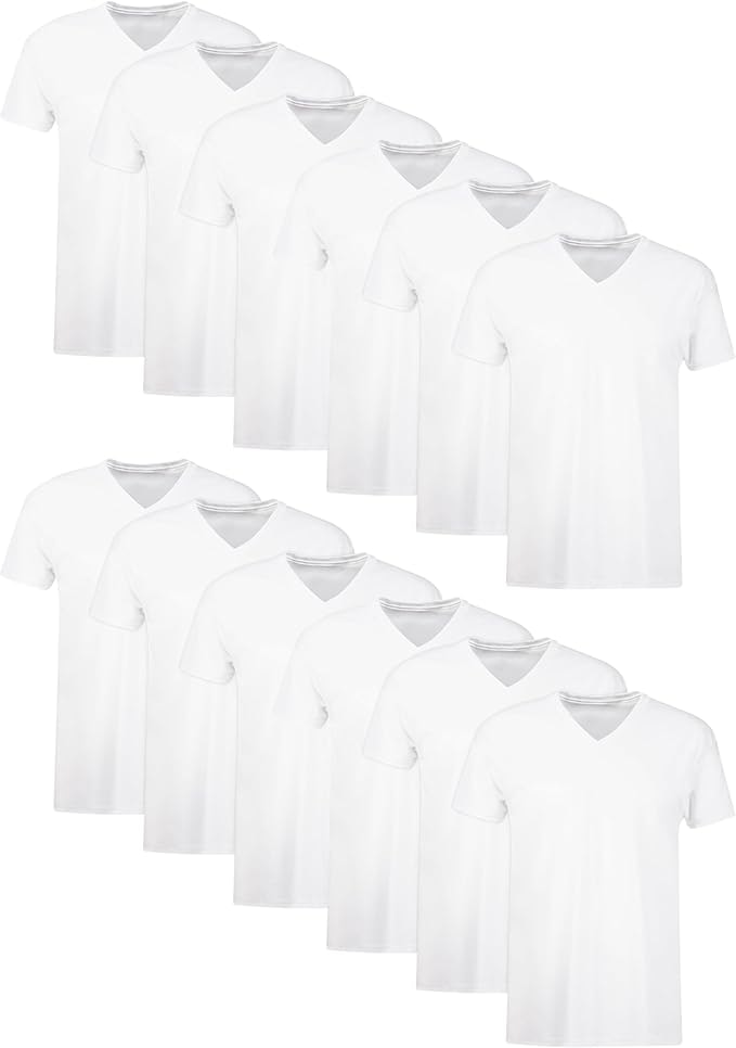  Hanes Men's Cotton Undershirt T-Shirt 12-Pack : $24