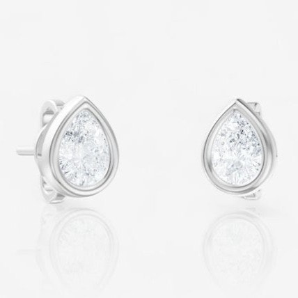 0.5-tcw Pear Cut Lab-Grown Diamond Bezel Stud Earrings: $399