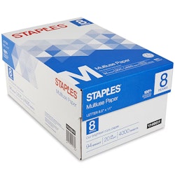 Staples 8.5" x 11" 8-Ream Multiuse Paper for $43 + free delivery