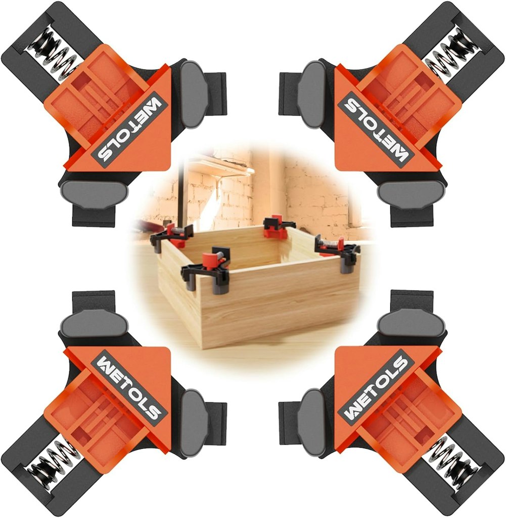 Wetols Adjustable Spring-Loaded Woodworking Corner Clamp 4-Piece : $14 Wetols Adjustable Spring-Loaded Woodworking Corner Clamp 4-Piece : $14
