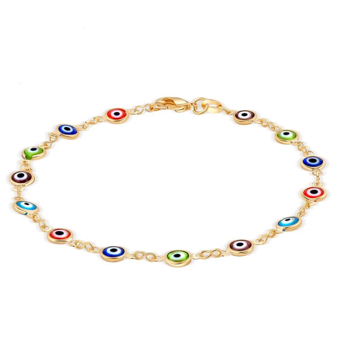 18K Gold Filled Evil Eye Bracelet / Anklet: $13 18K Gold Filled Evil Eye Bracelet / Anklet: $13