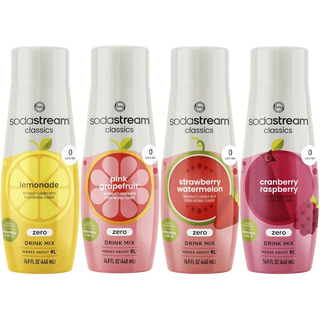 Sodastream Classics 14.8-fl. oz. Zero Sugar Drink Mix Variety 4-Pack: $13 via Sub & Save Sodastream Classics 14.8-fl. oz. Zero Sugar Drink Mix Variety 4-Pack: $13 via Sub & Save