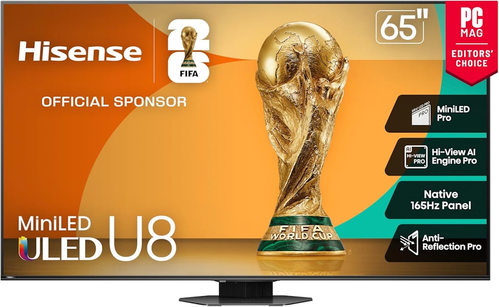 Hisense 65U8QG 65" 4K UHD HDR ULED Google Smart TV: $898
