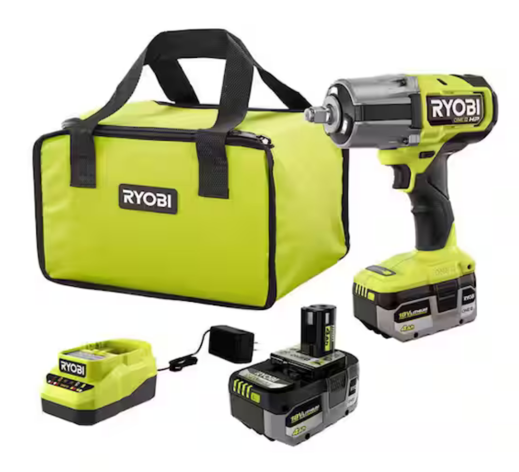 Ryobi One+ HP 18V Brushless Cordless 4-Mode 1/2" High Torque Impact Wrench Kit: $179