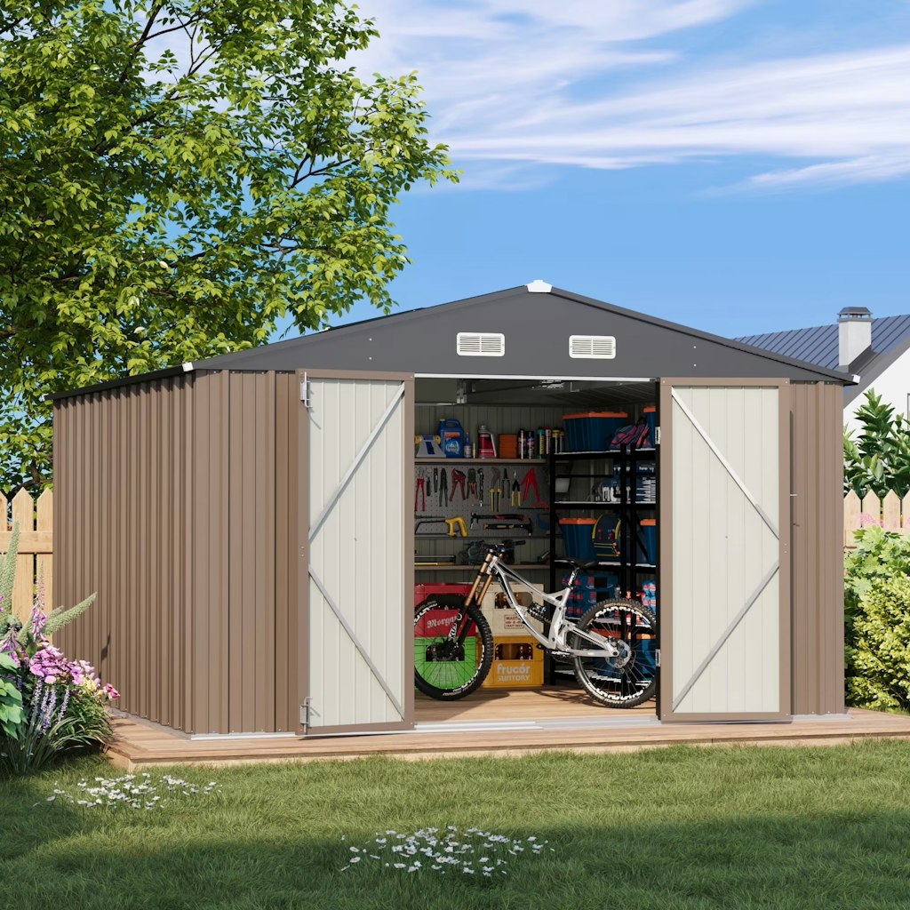 Patiowell 10-Foot Outdoor Storage Metal Shed: $325 Patiowell 10-Foot Outdoor Storage Metal Shed: $325