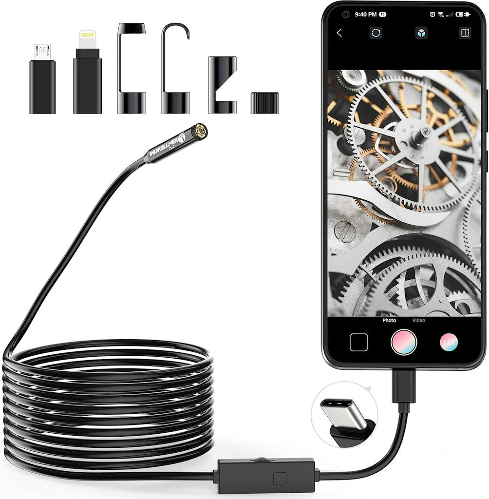 16.5-Foot USB Type-C Endoscope Snake Inspection Camera: $10.93