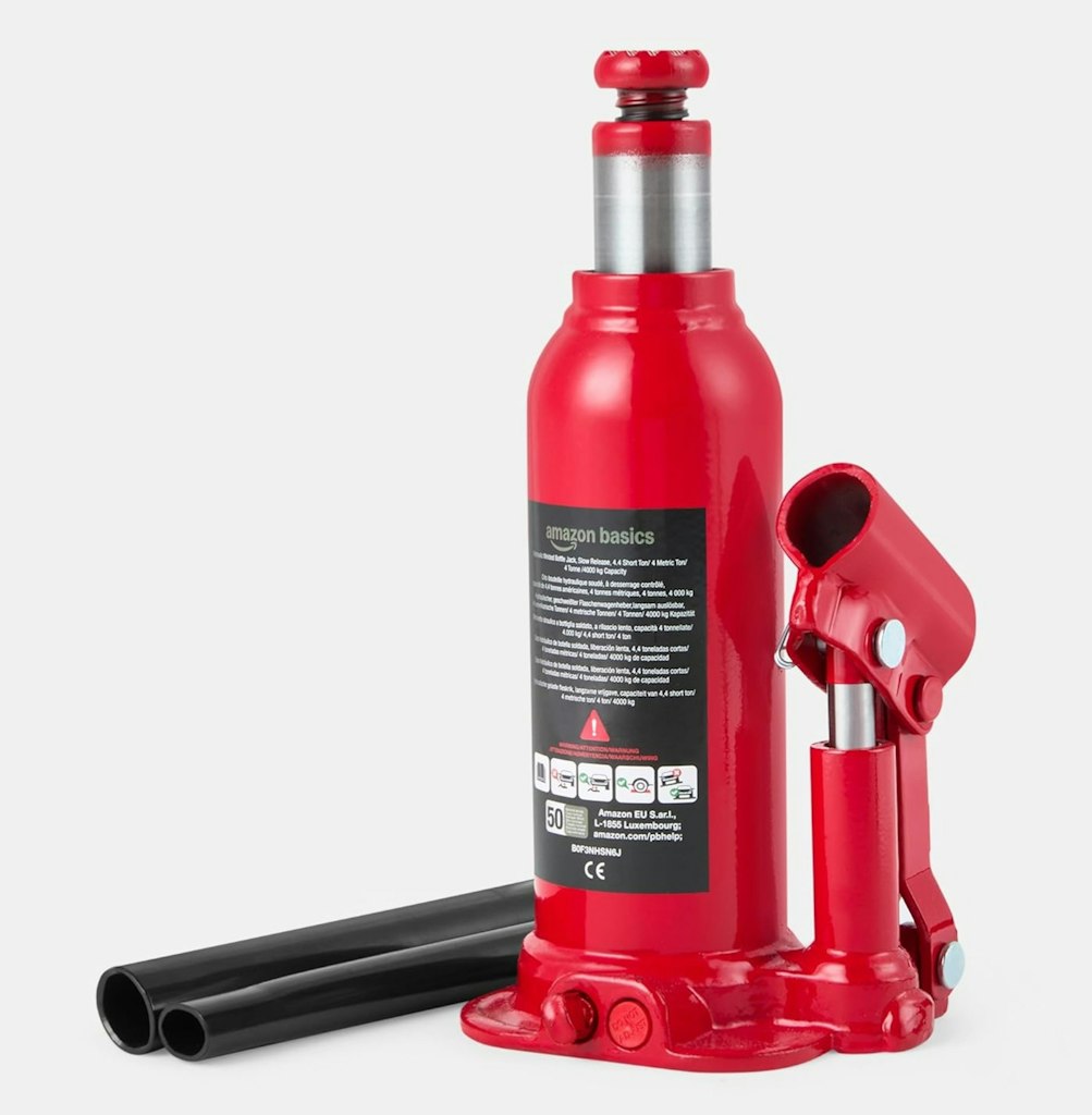 Amazon Basics 4-Tonne Hydraulic Welded Bottle and Car Jack: $19 Amazon Basics 4-Tonne Hydraulic Welded Bottle and Car Jack: $19
