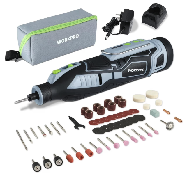 WorkPro 12V Cordless Rotary Tool Kit: $36