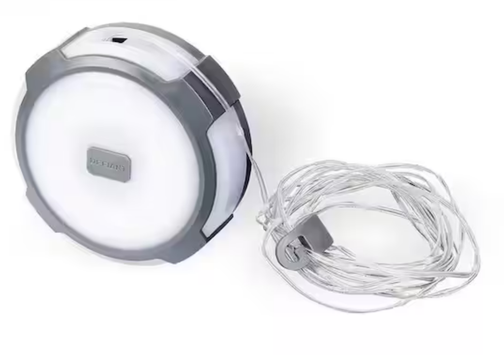 Defiant 250-Lumens 2-in-1 Multi-Functional Rechargeable Utility Light w/ String Light: $3.50 in-store clearance price