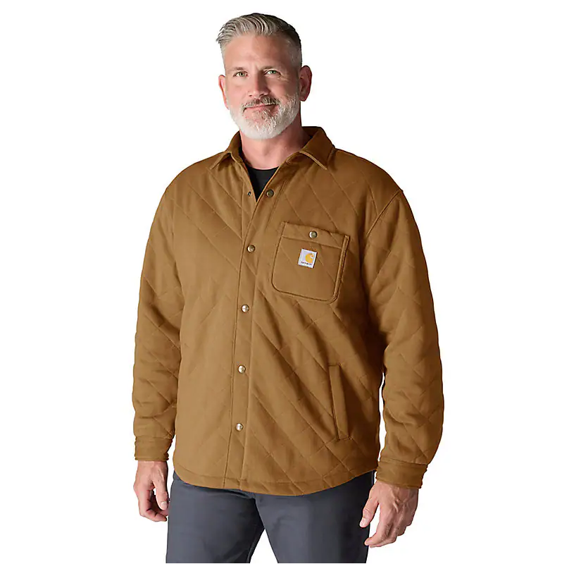 Carhartt Men's Rain Defender Loose Fit Heavyweight Quilted Snap Front Shirt Jacket : $52