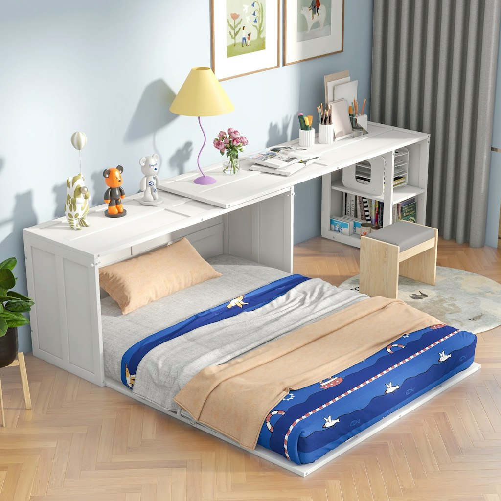 Euroco Queen-Size Murphy Bed w/ Rotable Desk: $289