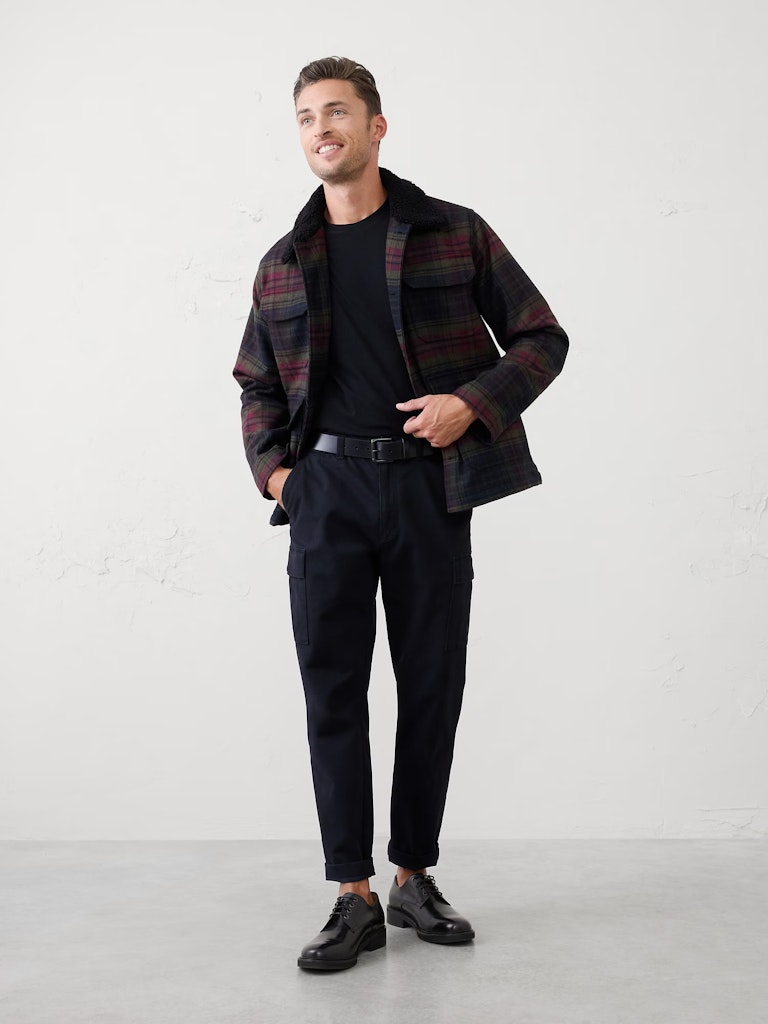 Banana Republic Factory Men's Plaid Sherpa Jacket: $32
