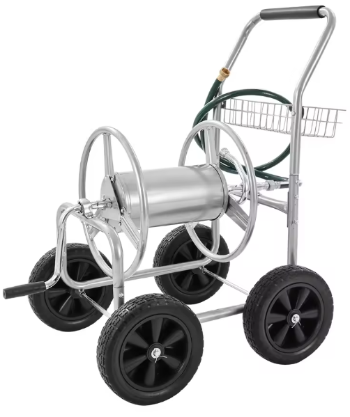 SucceBuy 250ft Heavy-Duty Hose Reel Cart w/ Basket: $45 SucceBuy 250ft Heavy-Duty Hose Reel Cart w/ Basket: $45