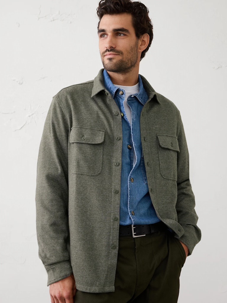 Banana Republic Factory Men's Standard-Fit Knit Chamois Shirt: $11