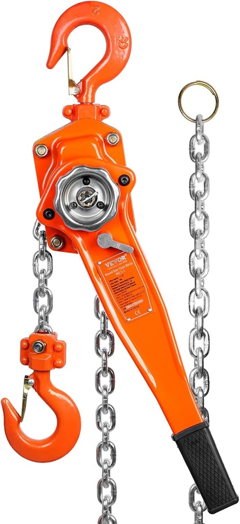 Vevor 3,300-lb. Capacity Manual Lever Chain Hoist: $68
