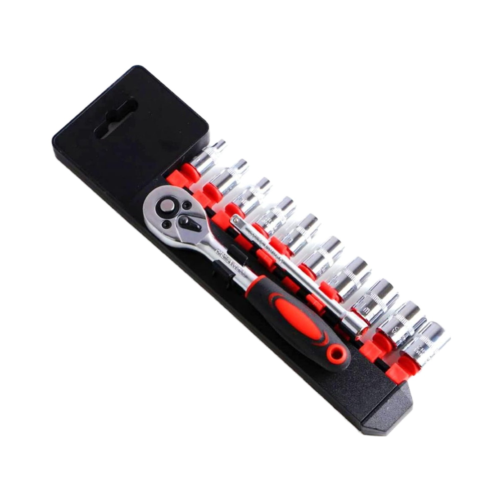 12-Piece 1/4" Metric Socket Set w/ Extension Bar & Case: $1.6