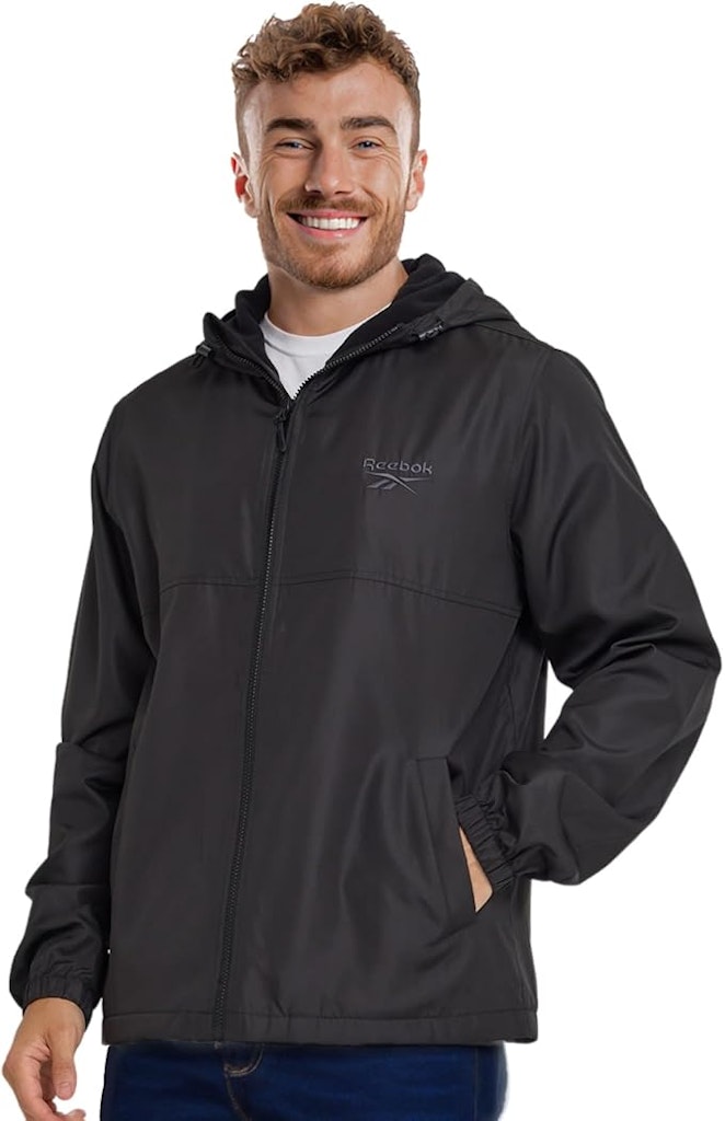 Reebok Men's Hooded Rain Jacket (L only): $14 Reebok Men's Hooded Rain Jacket (L only): $14