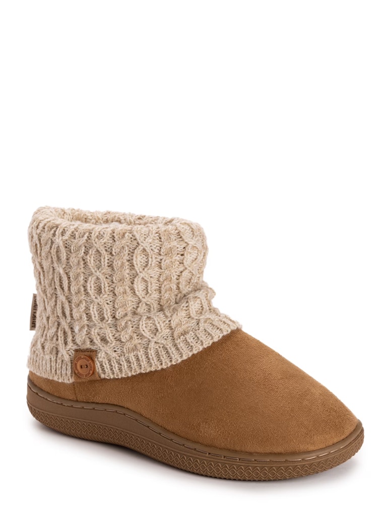 Muk Luks Women's Cable Knit Slipper Booties: $16