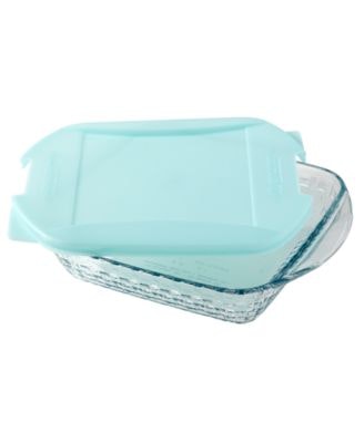 Anchor Hocking Glass Square Basketweave Embossed Cake Dish: $9.93