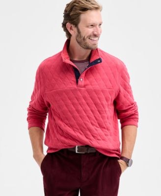 Club Room Men's Quilted Snap Mock Neck Sweater: $10