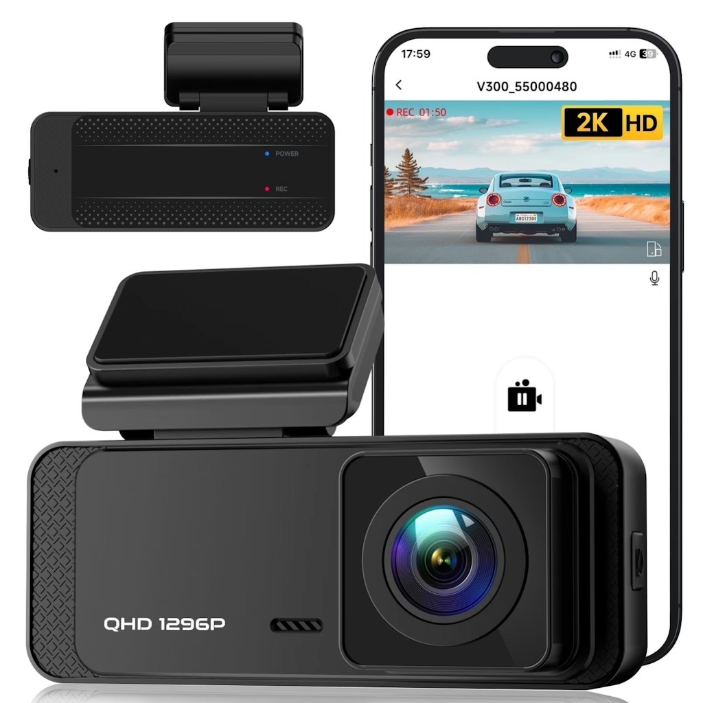 EcoMoment 1296p WiFi Front Mini Dash Cam w/ Night Vision: $18.62