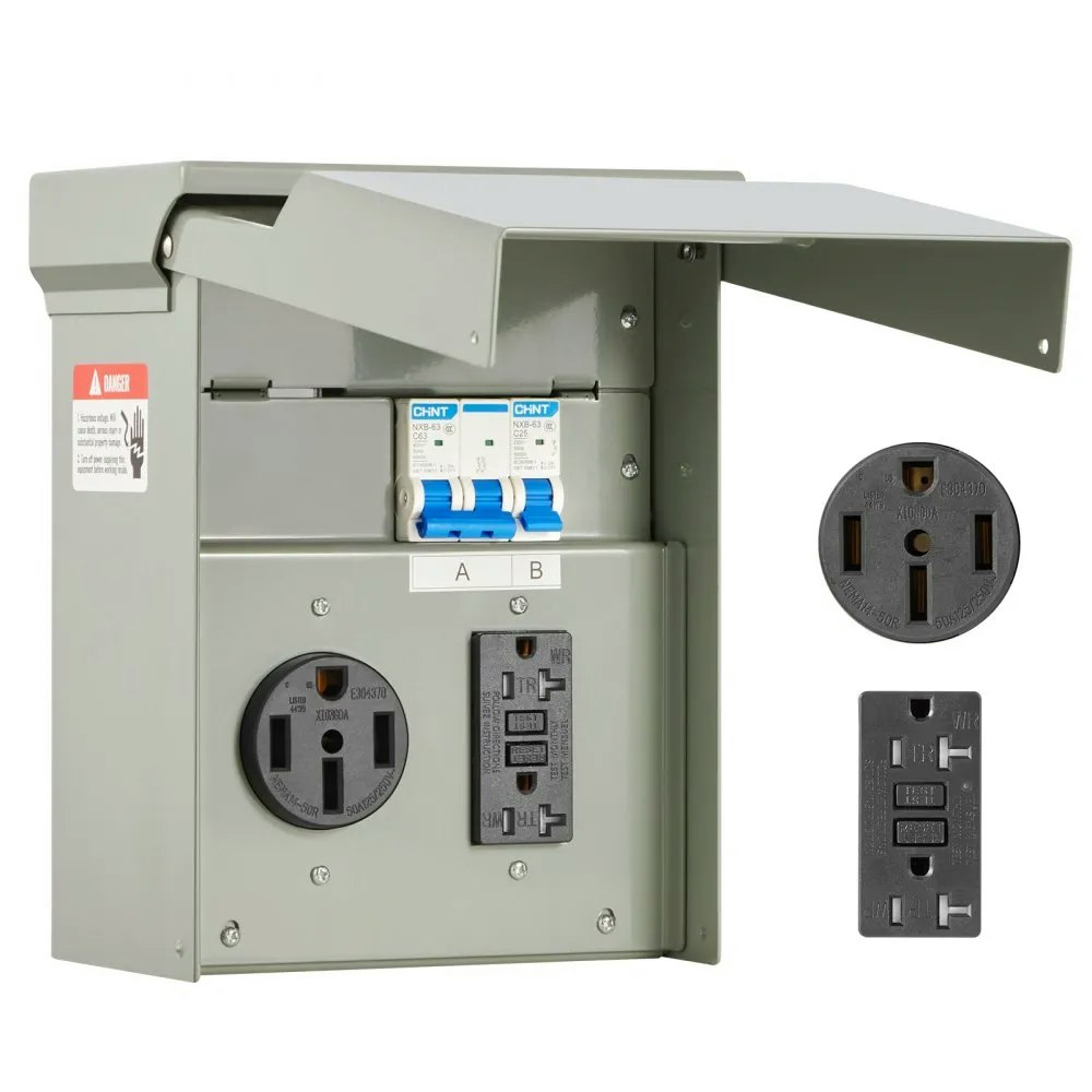 Vevor 20A + 50A Temporary Power Outlet Panel: $60