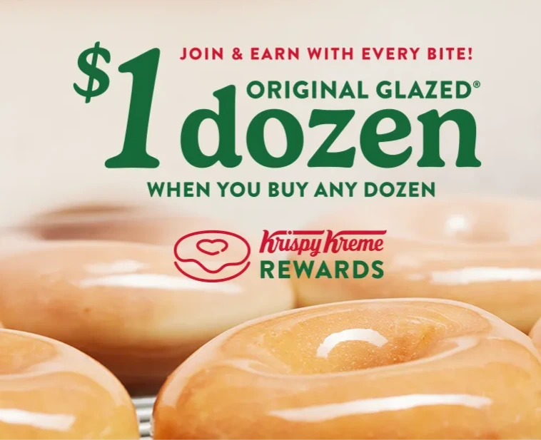 Krispy Kreme Original Glazed Dozen: $1 when you buy any other dozen