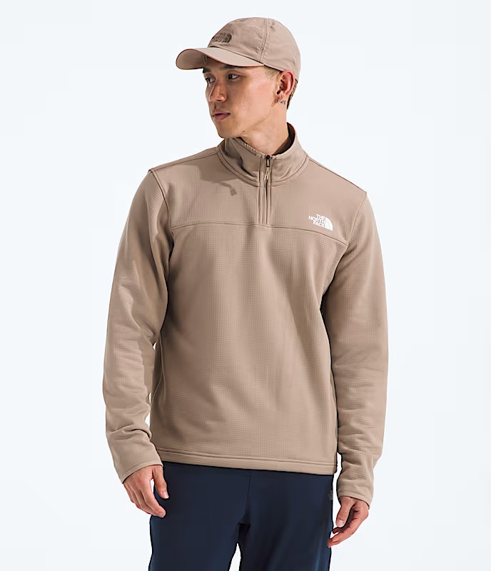 The North Face Men’s Cedar Trail Grid Fleece Quarter-Zip Jacket: $28