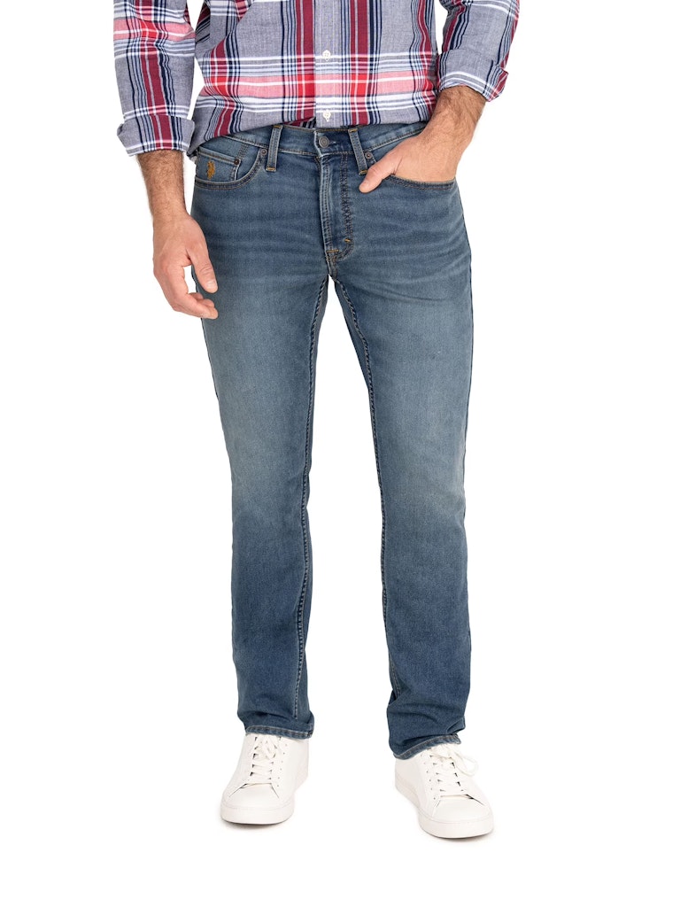 U.S. Polo Assn. Men's Slim Straight Knit Denim Jeans: $12