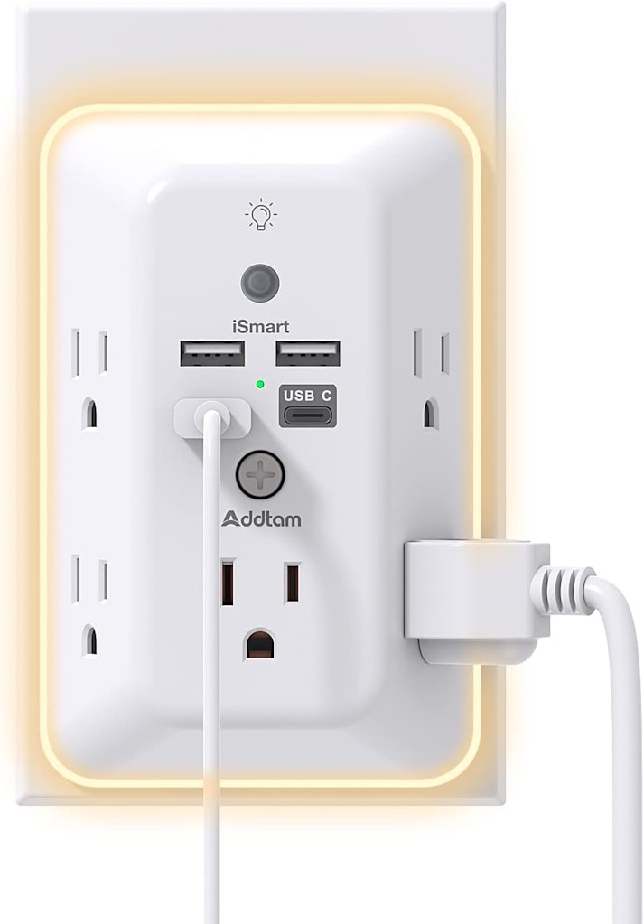 Addtam 5-Outlet Surge Protector: $8.99