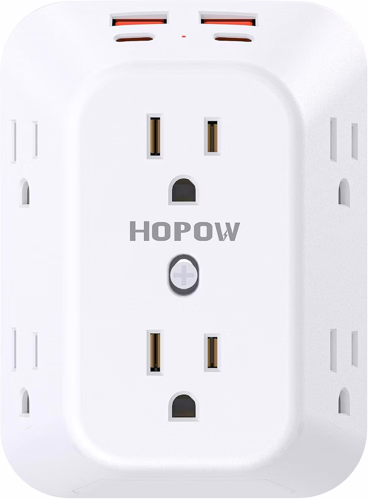 Hopow 6-Outlet 4-Port Surge Protector / Outlet Extender: $8.44 Hopow 6-Outlet 4-Port Surge Protector / Outlet Extender: $8.44