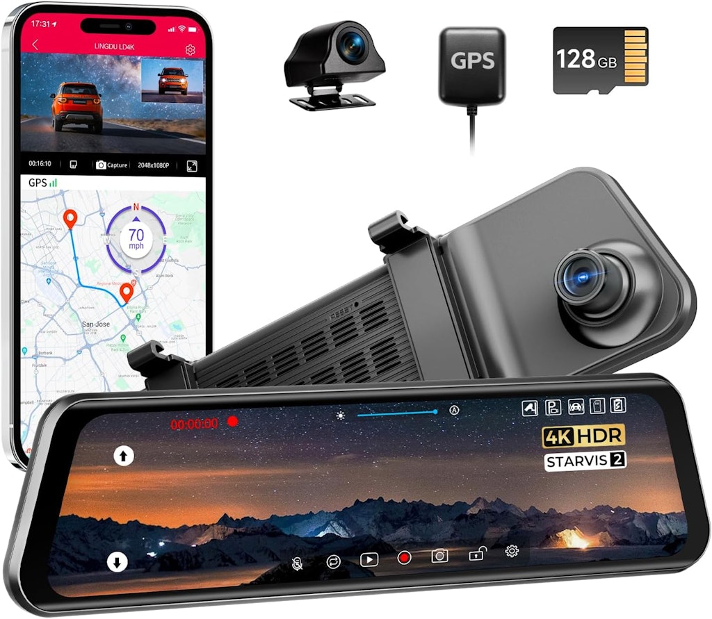 Lingdu LD4K Max 4K Front & 2.5K Rear Mirror Dash Cam: $89.99 Lingdu LD4K Max 4K Front & 2.5K Rear Mirror Dash Cam: $89.99