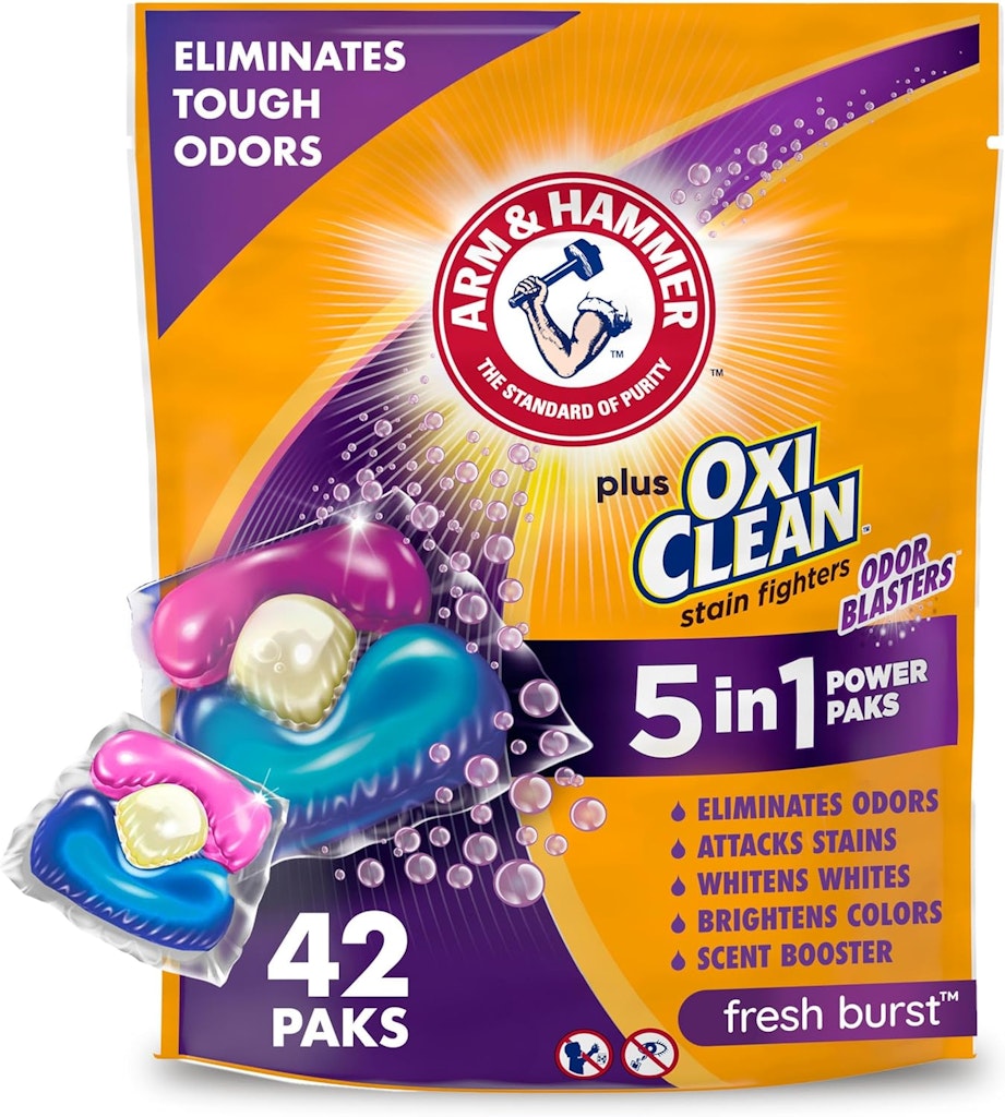 Arm & Hammer Plus OxiClean Laundry Detergent 42-Count Power Paks: $8.09 via Sub & Save