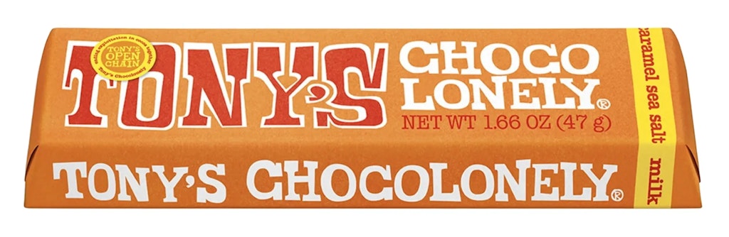 Tony's Chocolonely 1.7-oz. Milk Chocolate Bar w/ Caramel & Sea Salt: 75 cents Tony's Chocolonely 1.7-oz. Milk Chocolate Bar w/ Caramel & Sea Salt: 75 cents