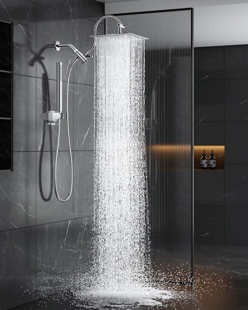 10" Rain Shower Head with Handheld Spray: $28 10" Rain Shower Head with Handheld Spray: $28