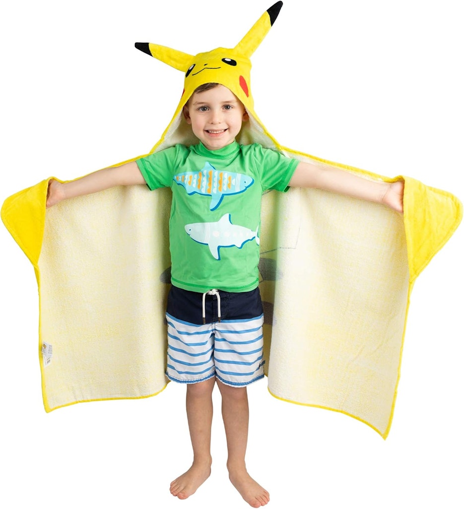Pokemon Pikachu Bath and Beach Soft Cotton Terry Hooded Towel Wrap: $13 Pokemon Pikachu Bath and Beach Soft Cotton Terry Hooded Towel Wrap: $13