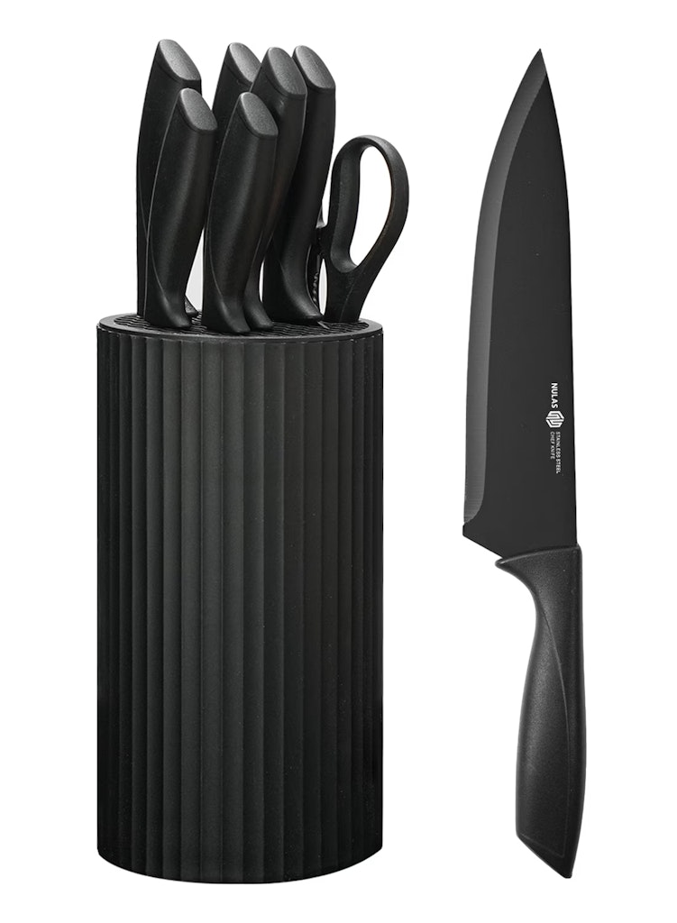 Nulas 8-Piece Kitchen Knife Set with Block: $20 Nulas 8-Piece Kitchen Knife Set with Block: $20