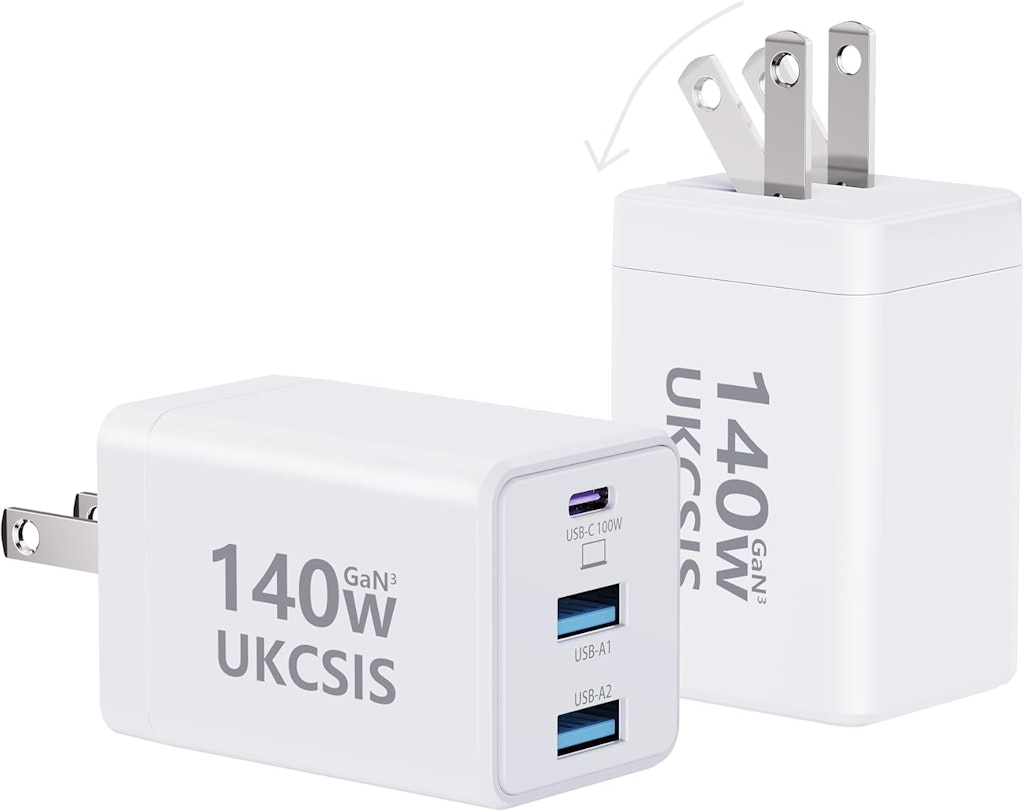 140W USB C 3-Port Multi-Device Fast Power Adapter 2-Pack: $19