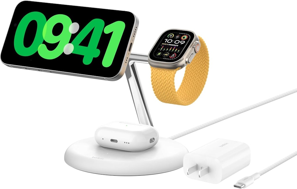 Belkin MagSafe-Compatible 3-in-1 Wireless Charger Stand: $56