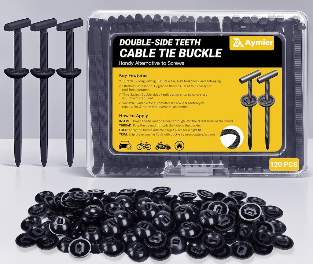 Aymier 120-Piece Universal Nylon Cable Tie Set: $4.99