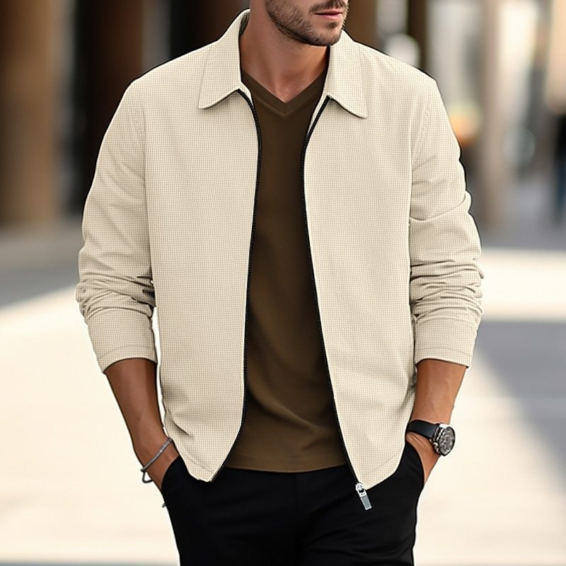 Koulb Men's Lightweight Waffle Shirt Jacket: $11